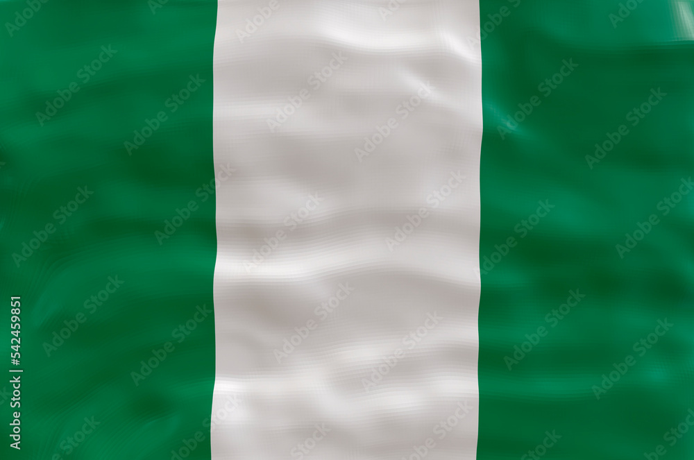 National flag  of Nigeria. Background  with flag  of Nigeria
