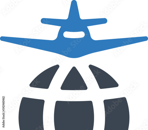 Global airplane charter icon