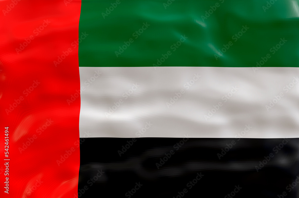 National flag  of United Arab Emirates. Background  with flag  of United Arab Emirates