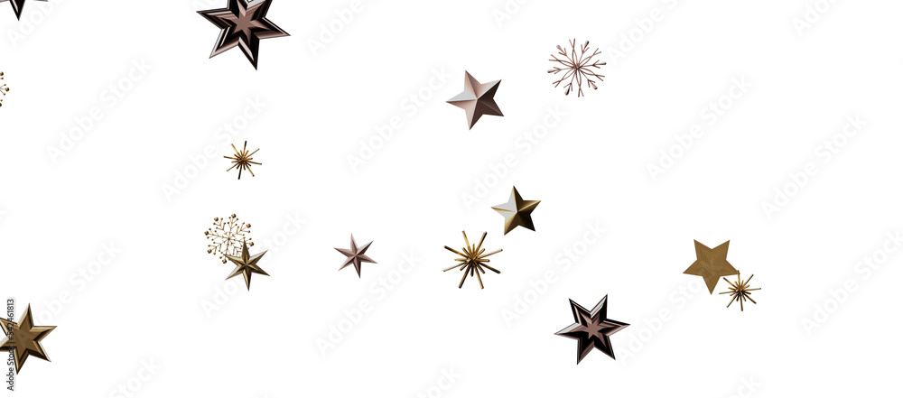 Christmas theme, golden openwork shiny snowflakes, star Christmas theme, golden openwork shiny snowflakes, star