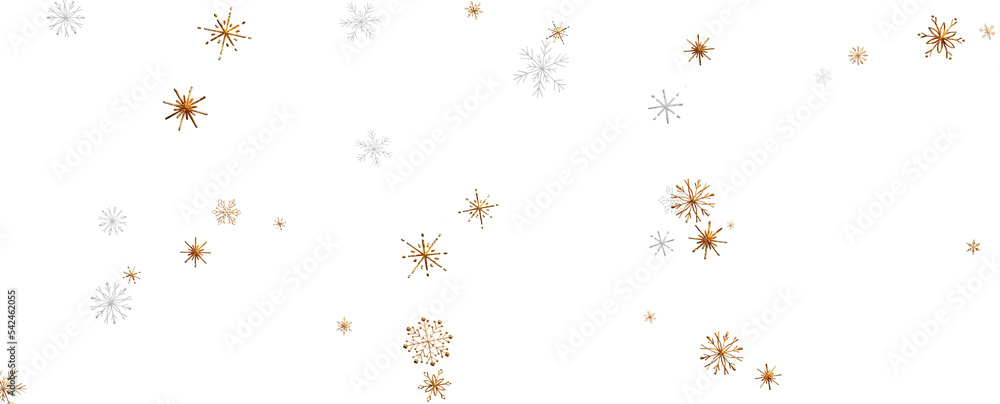 Christmas theme, golden openwork shiny snowflakes, star