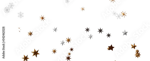 Christmas theme, golden openwork shiny snowflakes, star © vegefox.com