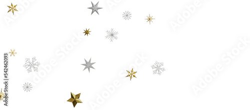 Christmas theme  golden openwork shiny snowflakes  star