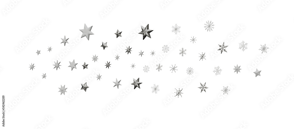 Naklejka premium With Realistic Snowflakes Overlay On Light Silver Backdrop. Xmas Holidays