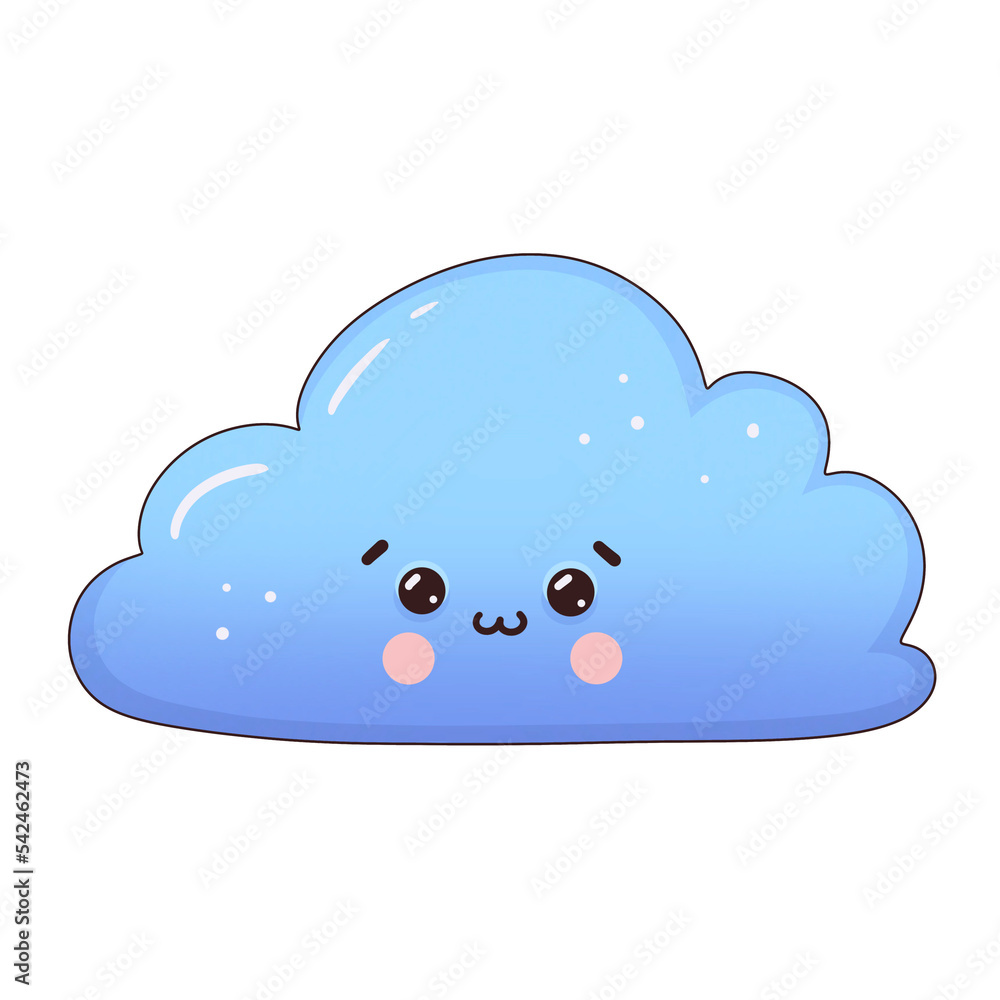 Kawaii Cloud on transparent background Kawaii Cloud on transparent background