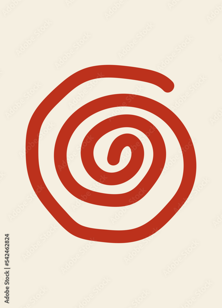 Abstract poster in retro asian style for your banner, flyer or business card. Modern, trendy colors, minimalism art