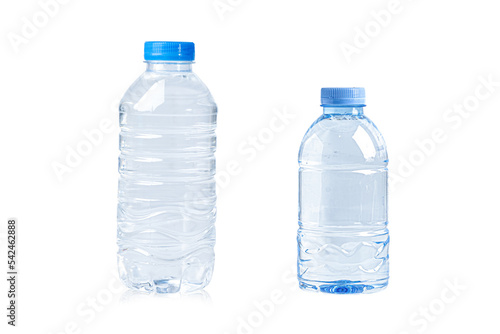 Plastic bottle colored screw caps for recycle waste on white background, container water lid.