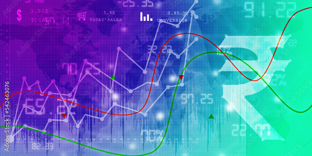 Rupee currency . 2D rendering illustration Rupee currency . 2D rendering illustration