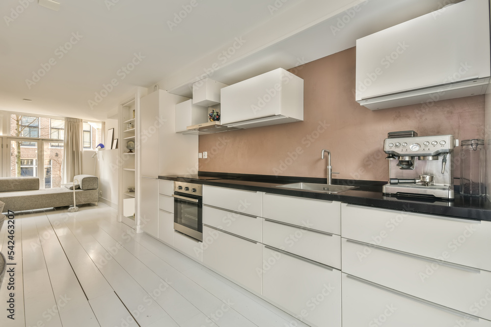 Open plan kitchen in modern apartment Open plan kitchen in modern apartment