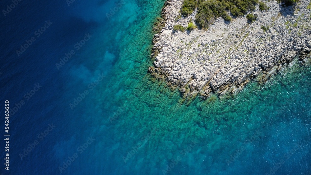Aerial view of the Zarace Bay in Hvar island, Croatia