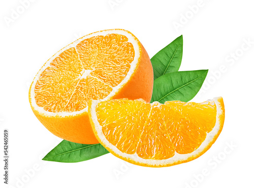 Leinwand Poster Orange citrus fruit isolated on white or transparent background