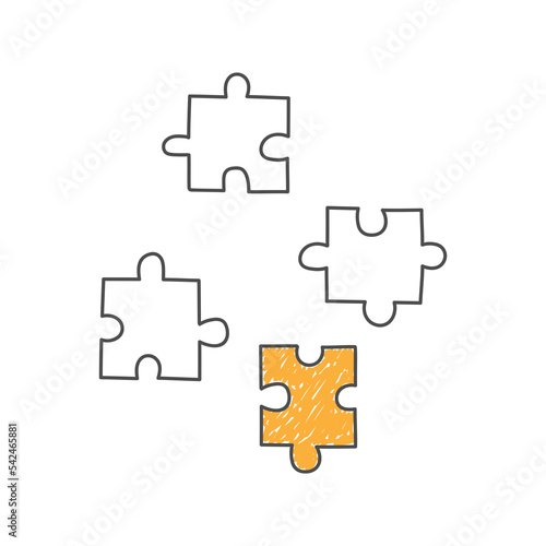 Puzzle pieces. Business doodle.