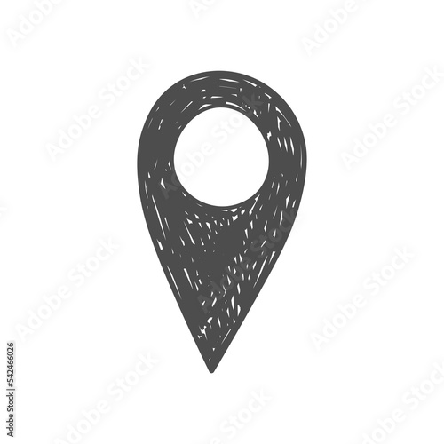 Geotag icon. Business doodle.