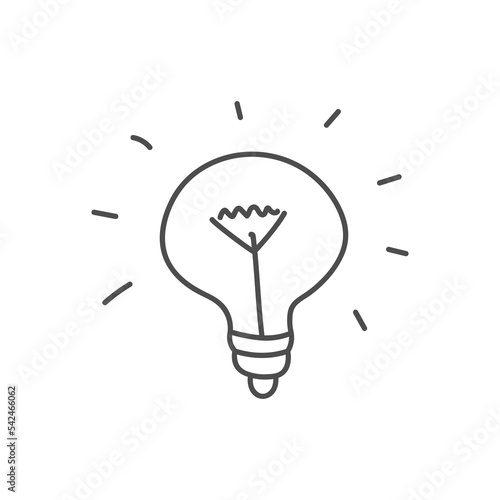 Light bulb. Business doodle.