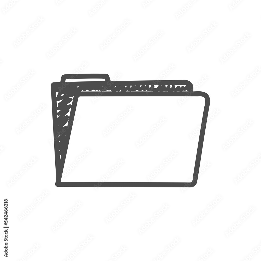 File or open folder icon. Business doodle. File or open folder icon. Business doodle.