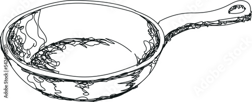 hand drawn vector illustration of a frying pan