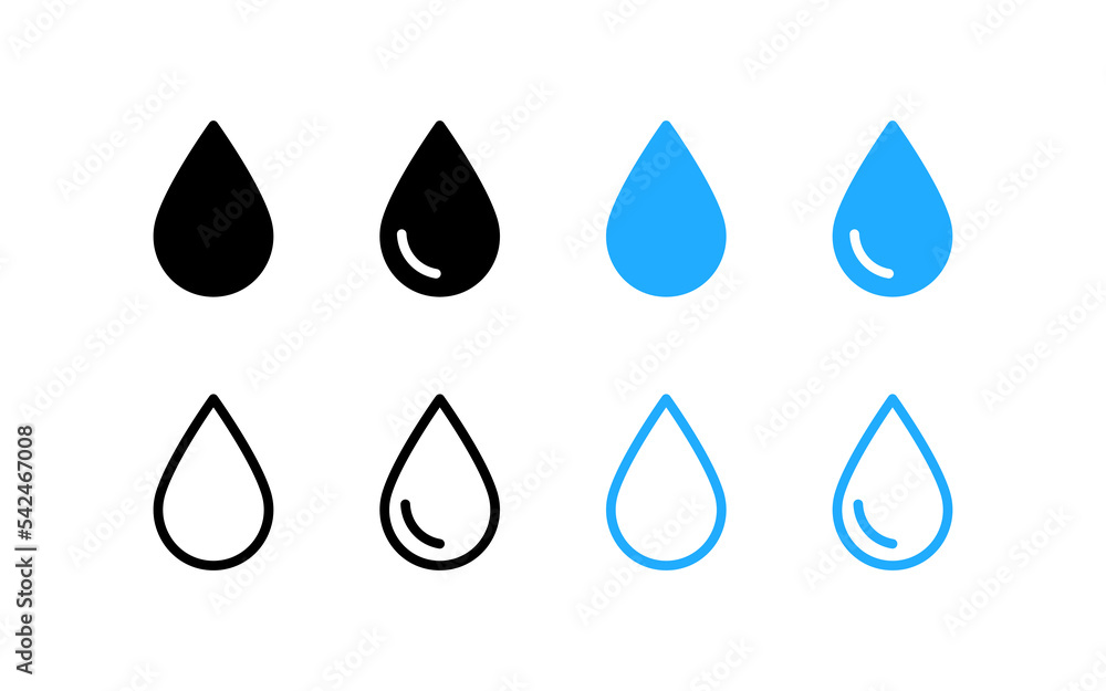 Water drop icon. Droplet symbol. Vector sign. Water drop icon. Droplet symbol. Vector sign.