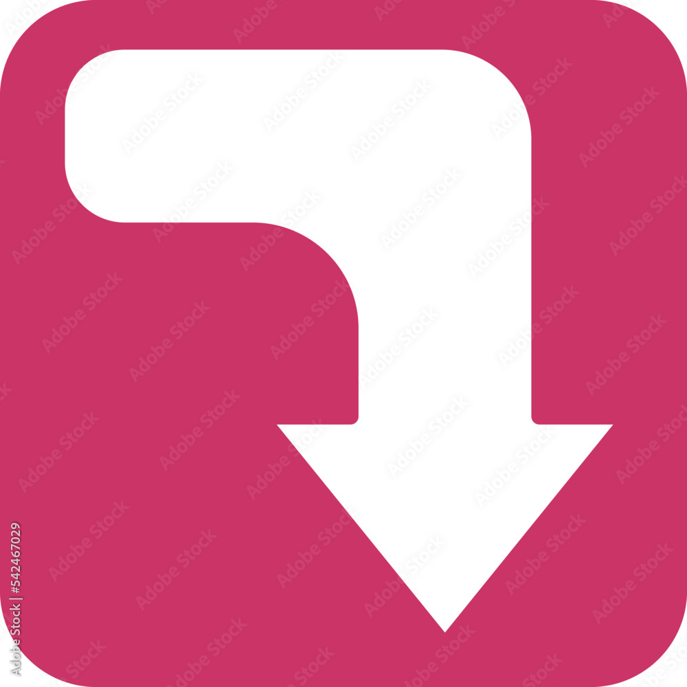 Turn Down Icon Style Turn Down Icon Style