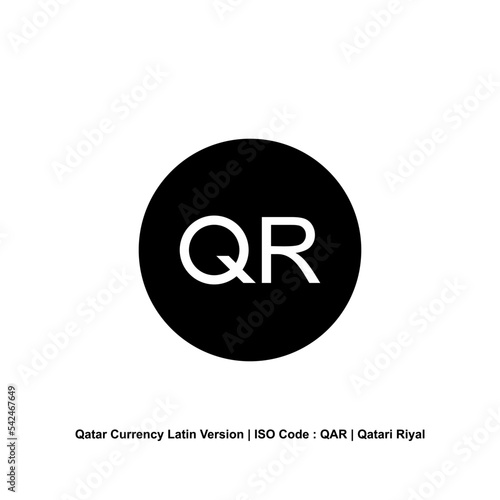 Qatar Currency Icon Symbol, Qatari Riyal (Latin Version), QAR Sign. Vector Illustration
