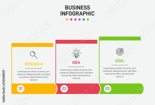 Vertical infographic design with icons and 3 options or steps. Thin line. Infographics business concept. Can be used for info graphics, flow charts, presentations, mobile web sites, printed materials.
