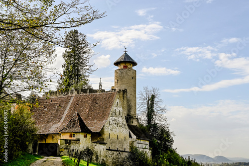 Arlesheim, Schloss Birseck, Ermitage, Dornach, Birseck, Landwirtschaft, Wald, Obstbäume, Spazierweg, Wanderweg, Baselland, Herbst, Herbstfarben, Herbstsonne, Schweiz