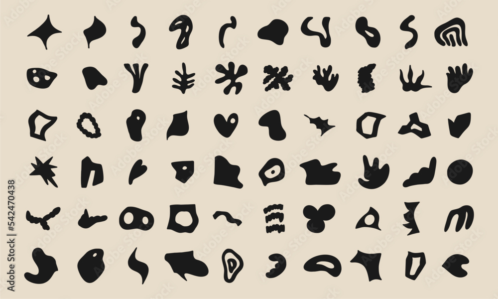 Set of different abstract shapes. Hand drawn doodles. Modern fashion illustration. Flat design, cartoon drawing, vector. Set of different abstract shapes. Hand drawn doodles. Modern fashion illustration. Flat design, cartoon drawing, vector.