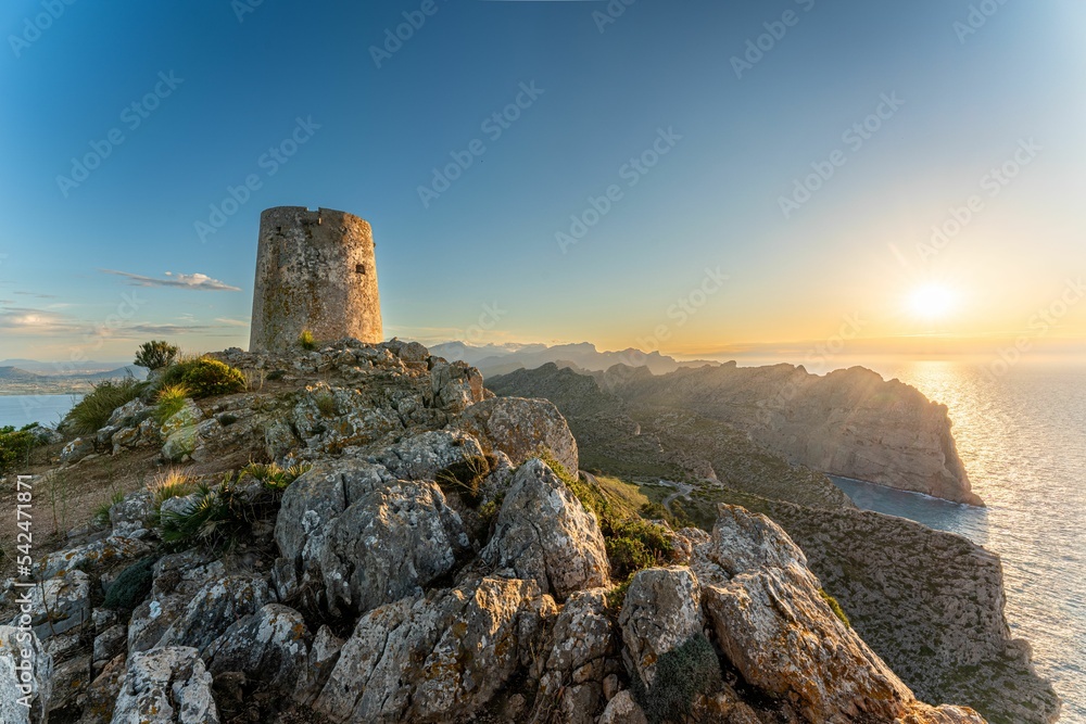 Cape of Formentor and the bays of Pollensa at sunset