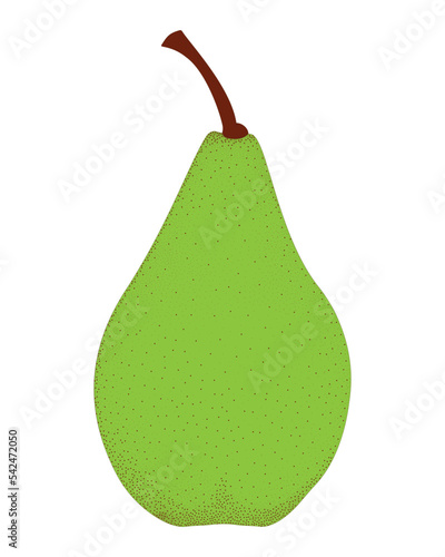 Green Pear Fruit on white background.
