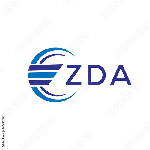 ZDA letter logo. ZDA blue image on white background. ZDA vector logo design for entrepreneur and business. ZDA best icon.