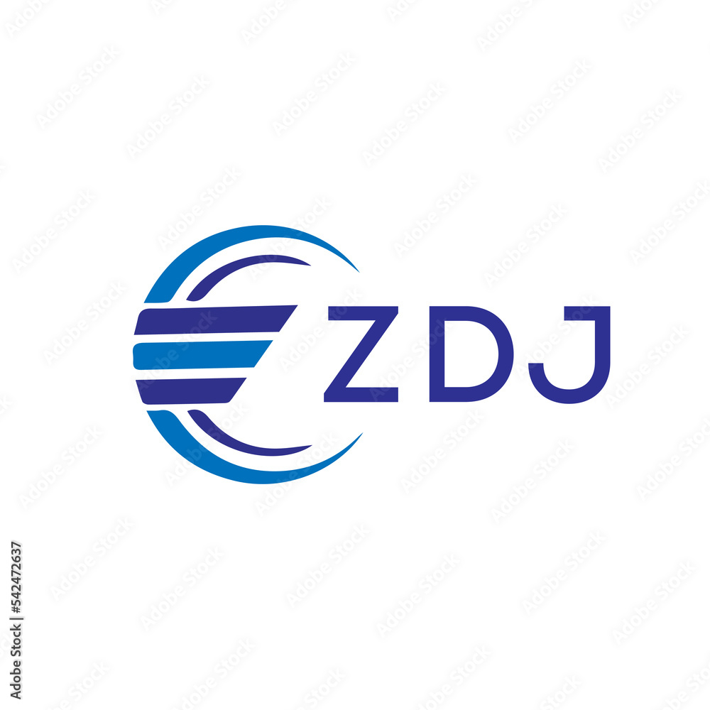 ZDJ letter logo. ZDJ blue image on white background. ZDJ vector logo design for entrepreneur and business. ZDJ best icon. - obrazy, fototapety, plakaty 
