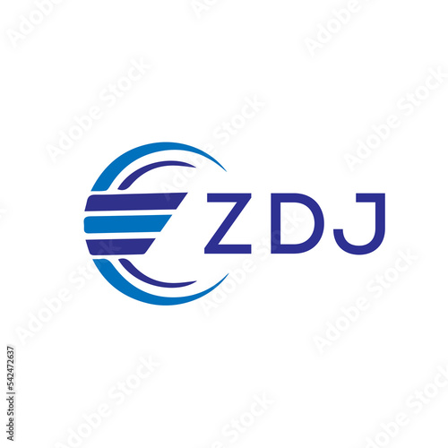 ZDJ letter logo. ZDJ blue image on white background. ZDJ vector logo design for entrepreneur and business. ZDJ best icon.