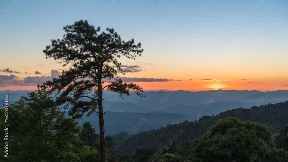 Tropical forest nature landscape with mountain range sunset time lapse at Huai Nam Dang National Park, Chiang Mai Thailand 4K timelapse Tropical forest nature landscape with mountain range sunset time lapse at Huai Nam Dang National Park, Chiang Mai Thailand 4K timelapse