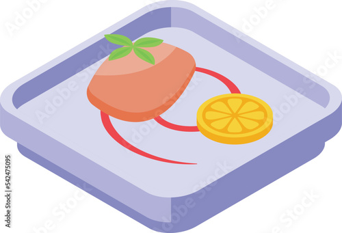 Lemon foie gras icon isometric vector. Duck food. Goose cuisine