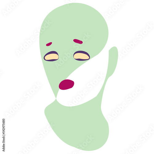 vector simple illustration green alien android face