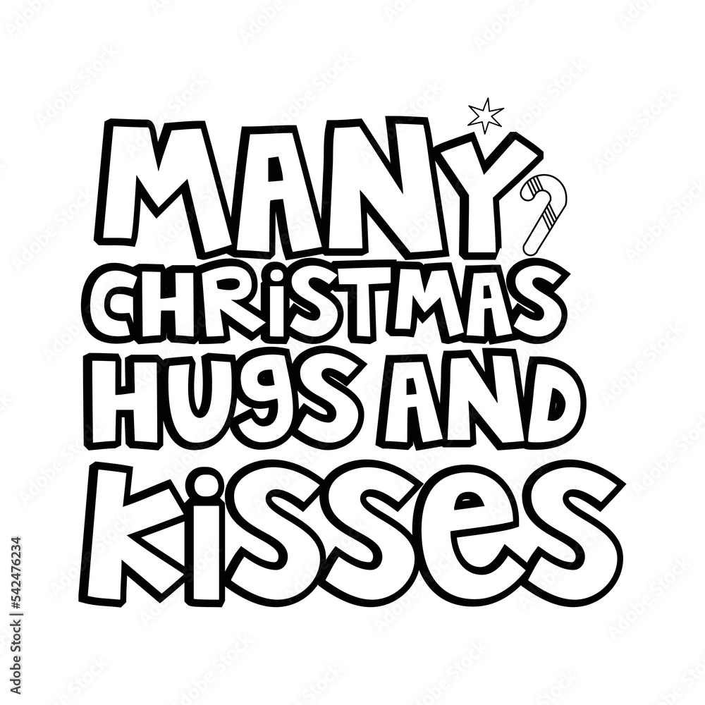 Merry Christmas Coloring page. Christmas line art coloring page design