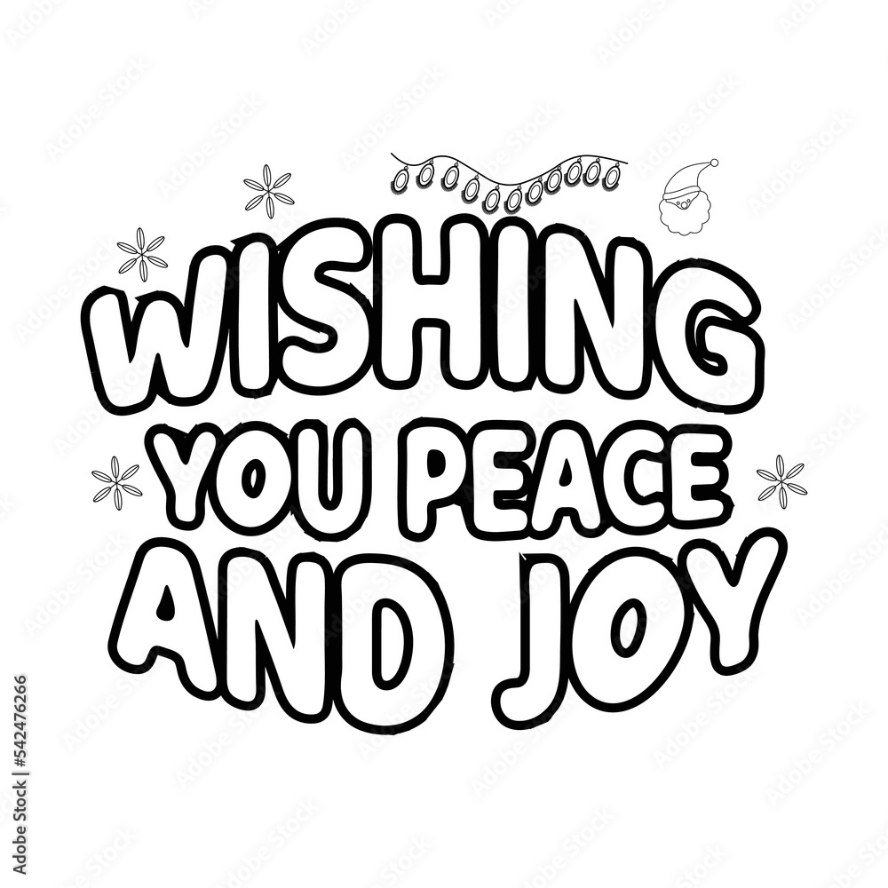 Merry Christmas Coloring page. Christmas line art coloring page design