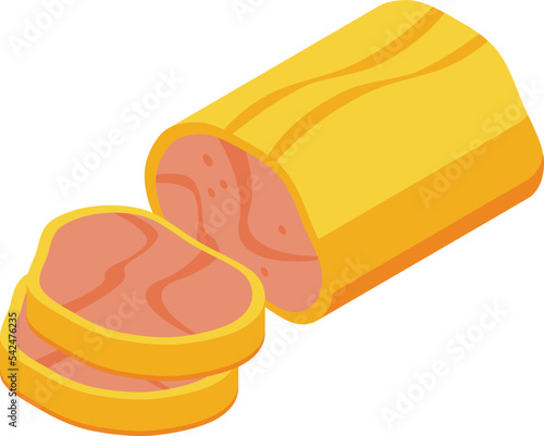 Foie gras roll icon isometric vector. Duck food. Pate meat
