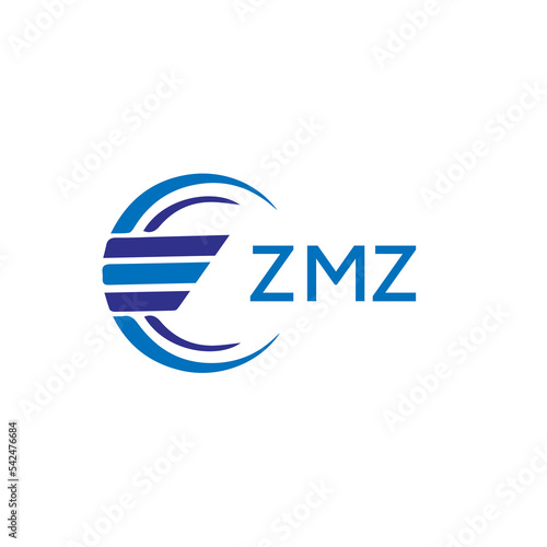 ZMZ letter logo. ZMZ blue image on white background. ZMZ vector logo design for entrepreneur and business. ZMZ best icon. photo