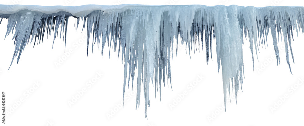 Icicles photo isolated from the background, isolated object. - obrazy, fototapety, plakaty 