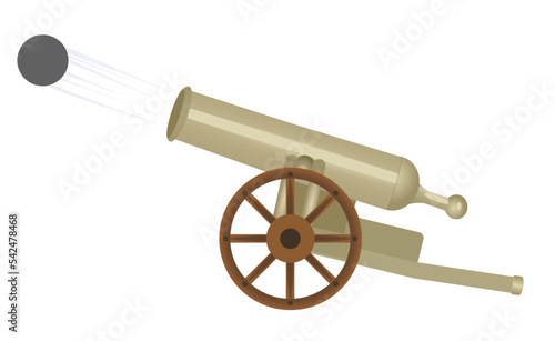 Medieval armory cannon. vector illustration