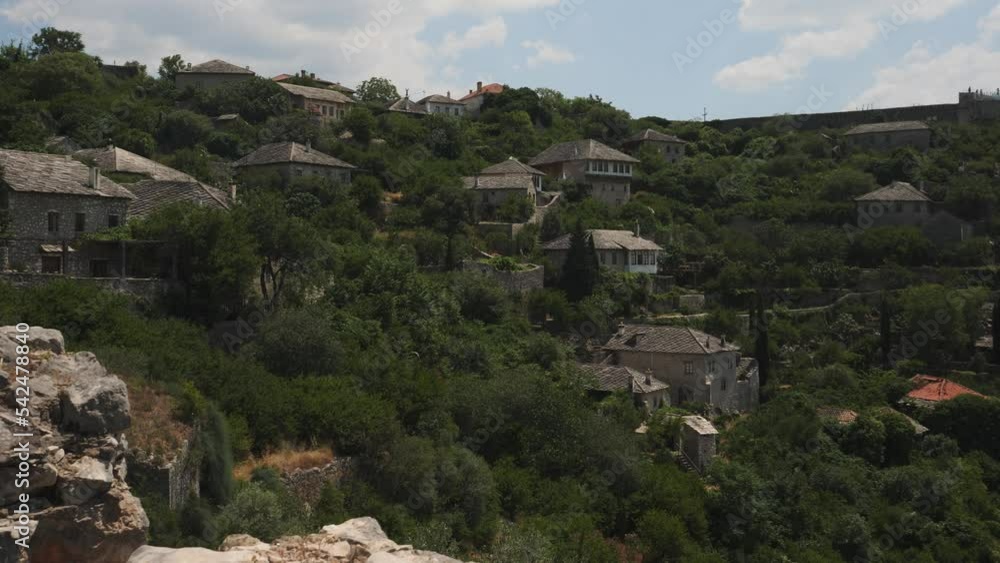Old Ottoman Village Pocitelj, Bosnia and Herzegovina, Establishing Shot Old Ottoman Village Pocitelj, Bosnia and Herzegovina, Establishing Shot
