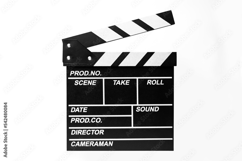 slate blackboard movie start filming set text  title white background