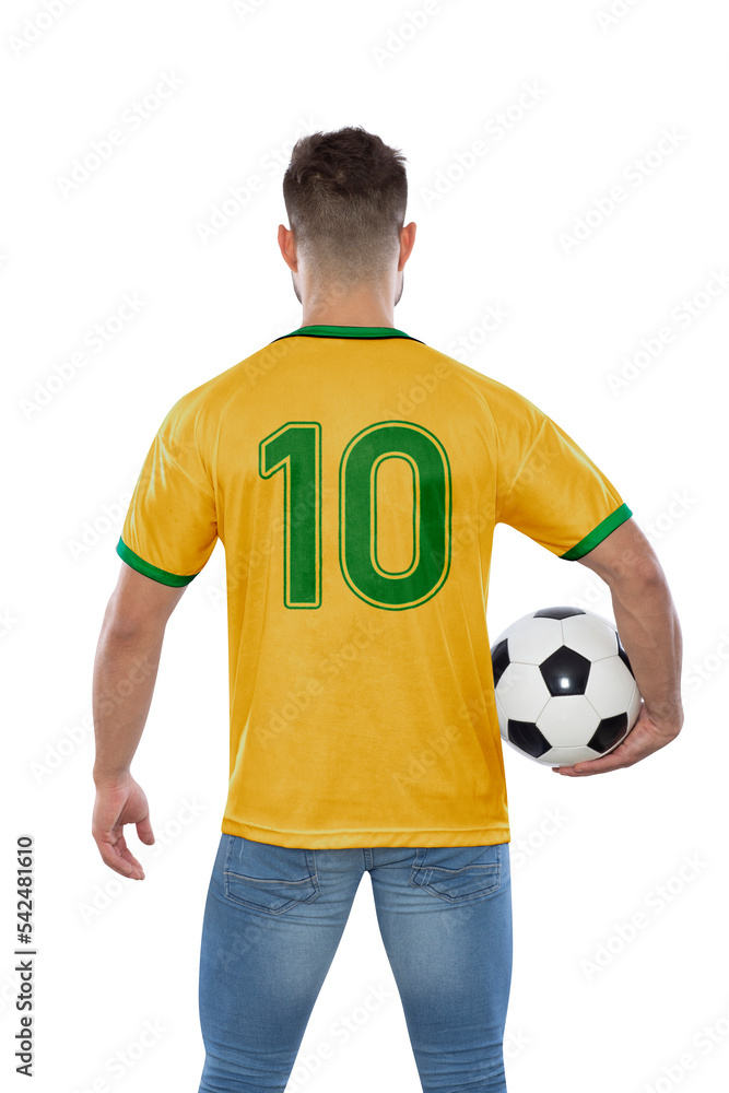 Soccer fan man with number ten in jersey