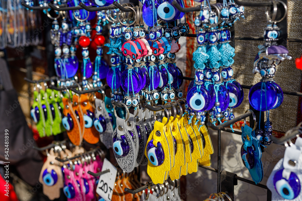 Turkish beads and colour lamp sold a shop in Egypt Bazaar in Eminonu, Istanbul,Turkey