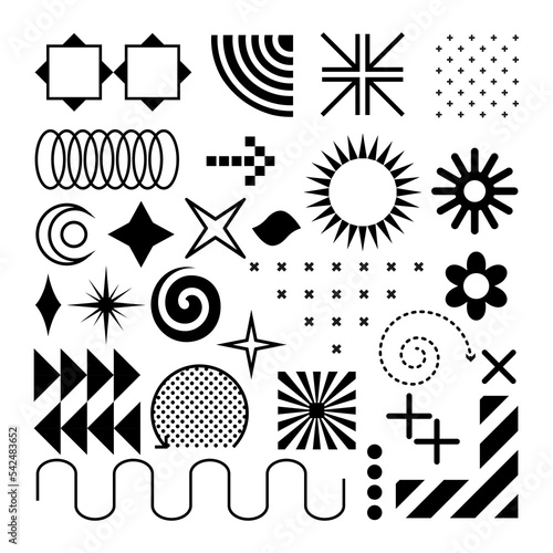 A set of abstract geometric shapes
