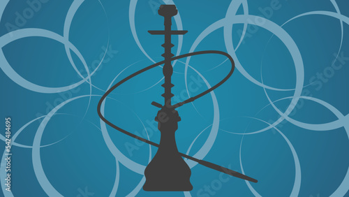 Black hookah lounge bar blue background