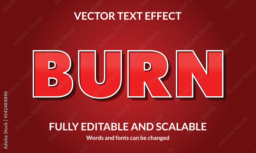 Burn Editable 3D text style effect