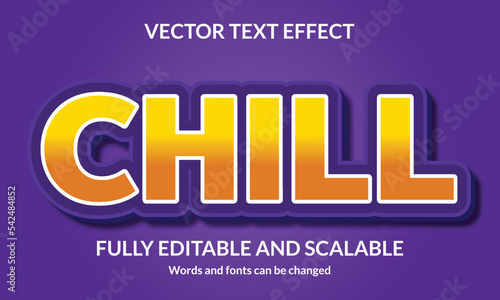 Chill Editable 3D text style effect vector template