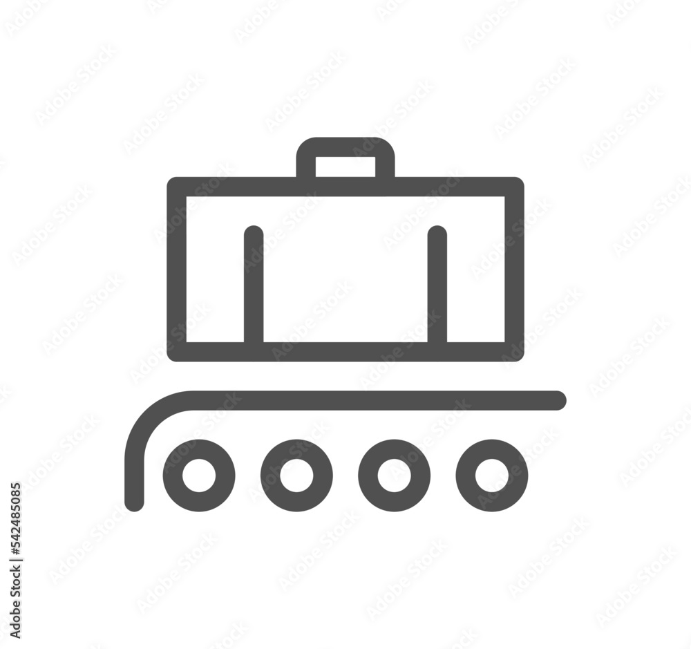 Baggage and travel icon outline and linear vector. Baggage and travel icon outline and linear vector.