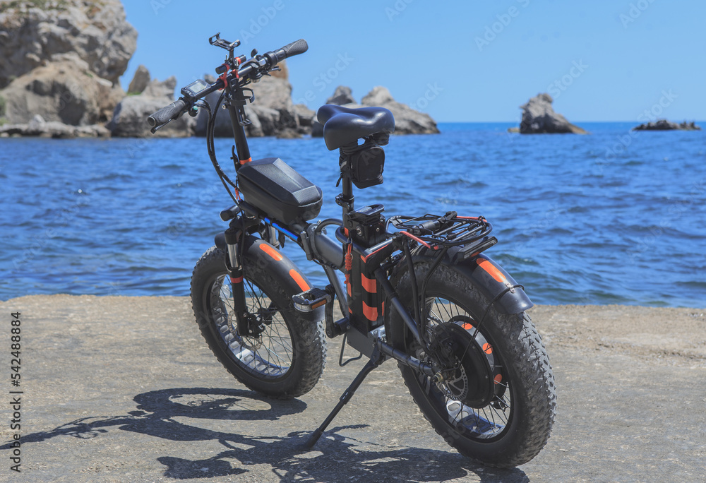 Electric bike on the seashore